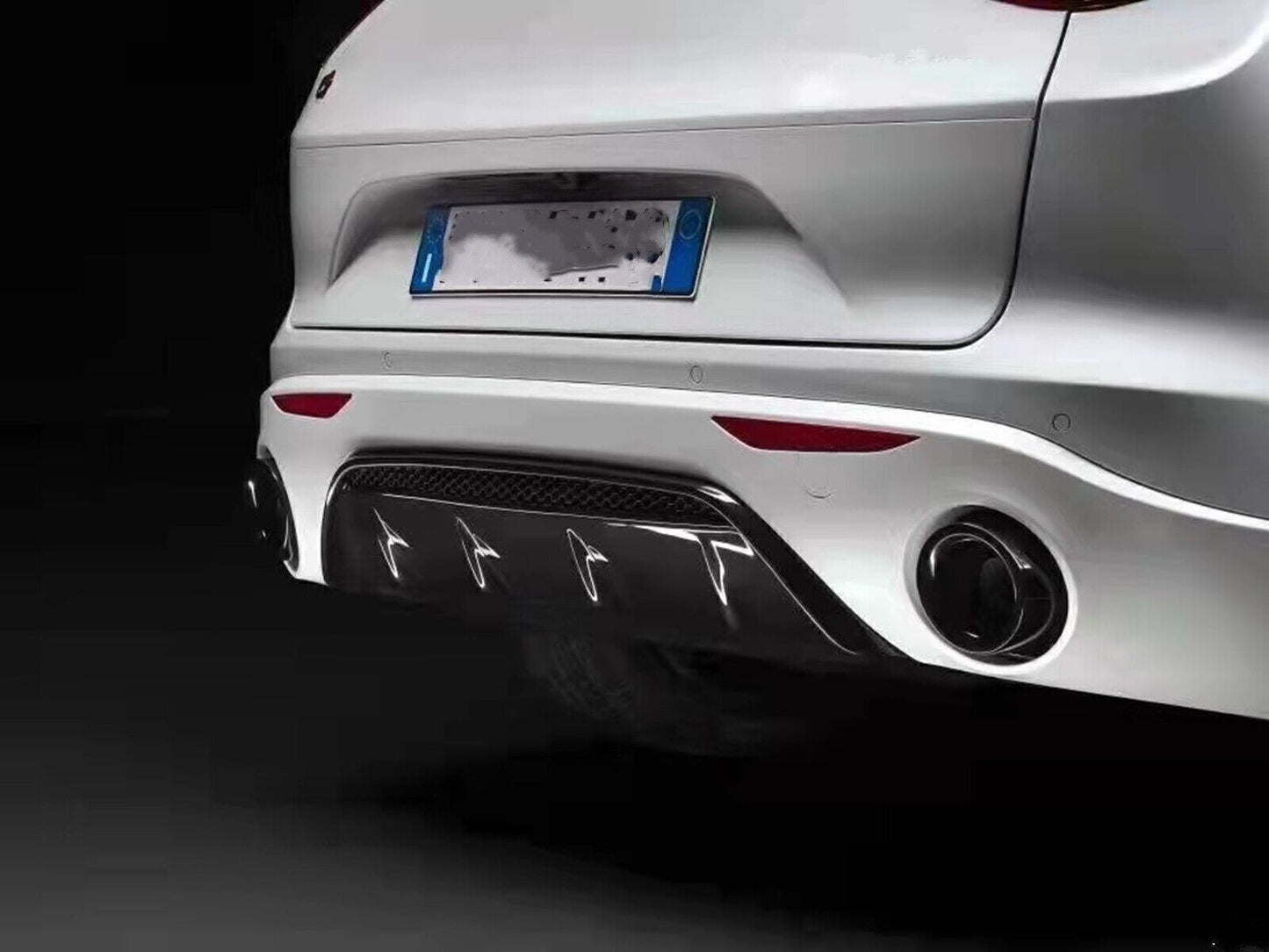 Carbon Fiber Rear Bumper Diffuser Spoiler For Alfa Romeo Stelvio 2017-2021 New