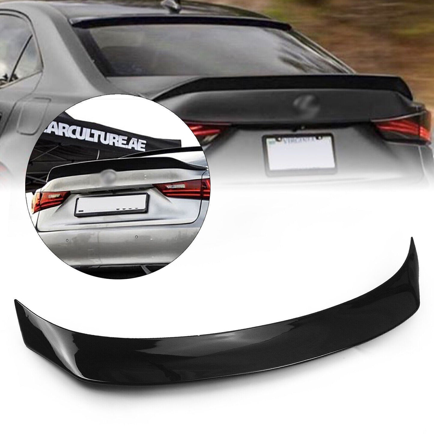 1x Black Rear Trunk Spoiler Wing For LEXUS IS200t IS250 IS350 2014-2020 Sedan