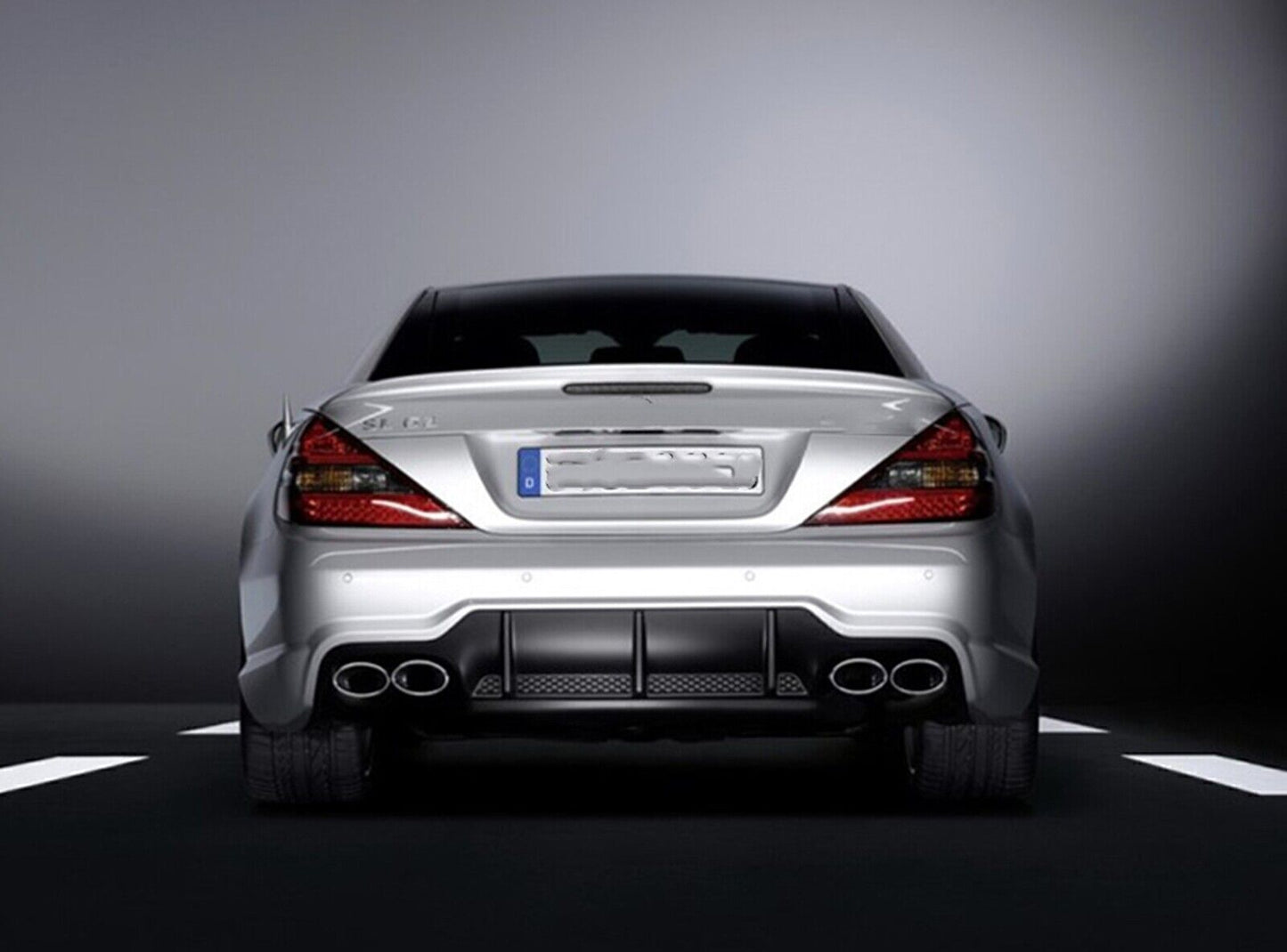 Rear Bumper Diffuser Lip For Mercedes Benz R230 SL63 SL65 AMG Carbon Fiber Black