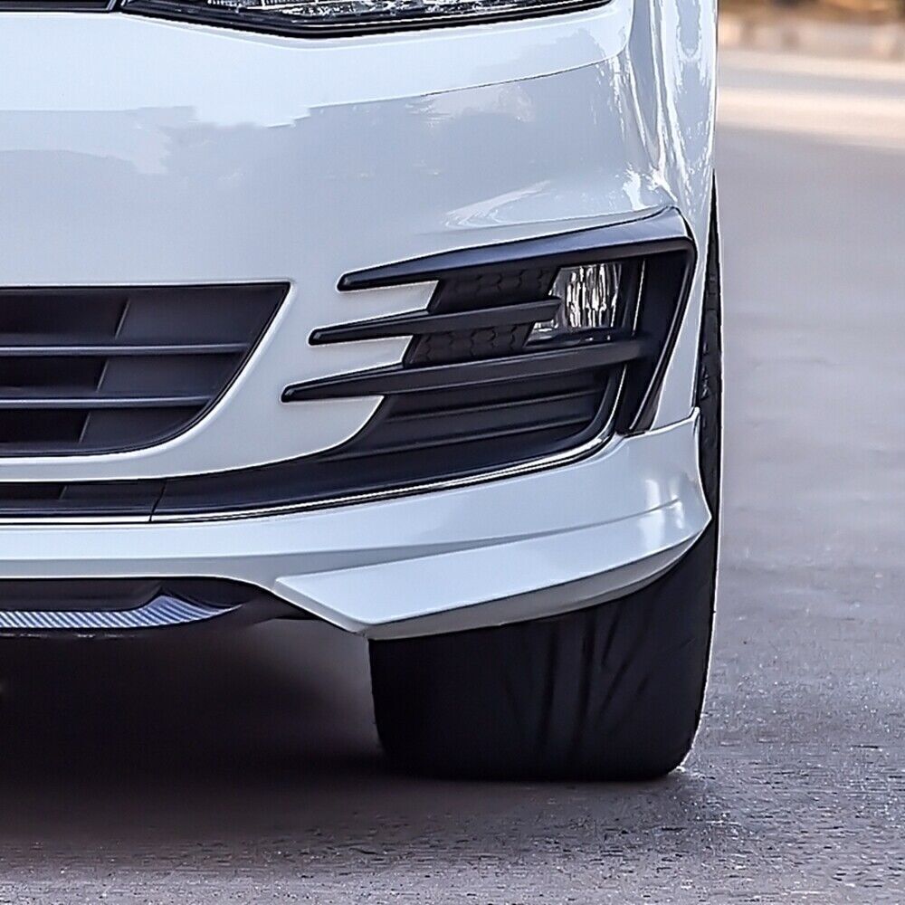 2x Glossy Black Front Fog Lamp Eyebrow Cover Trim For Golf MK7 2014 2015-2017