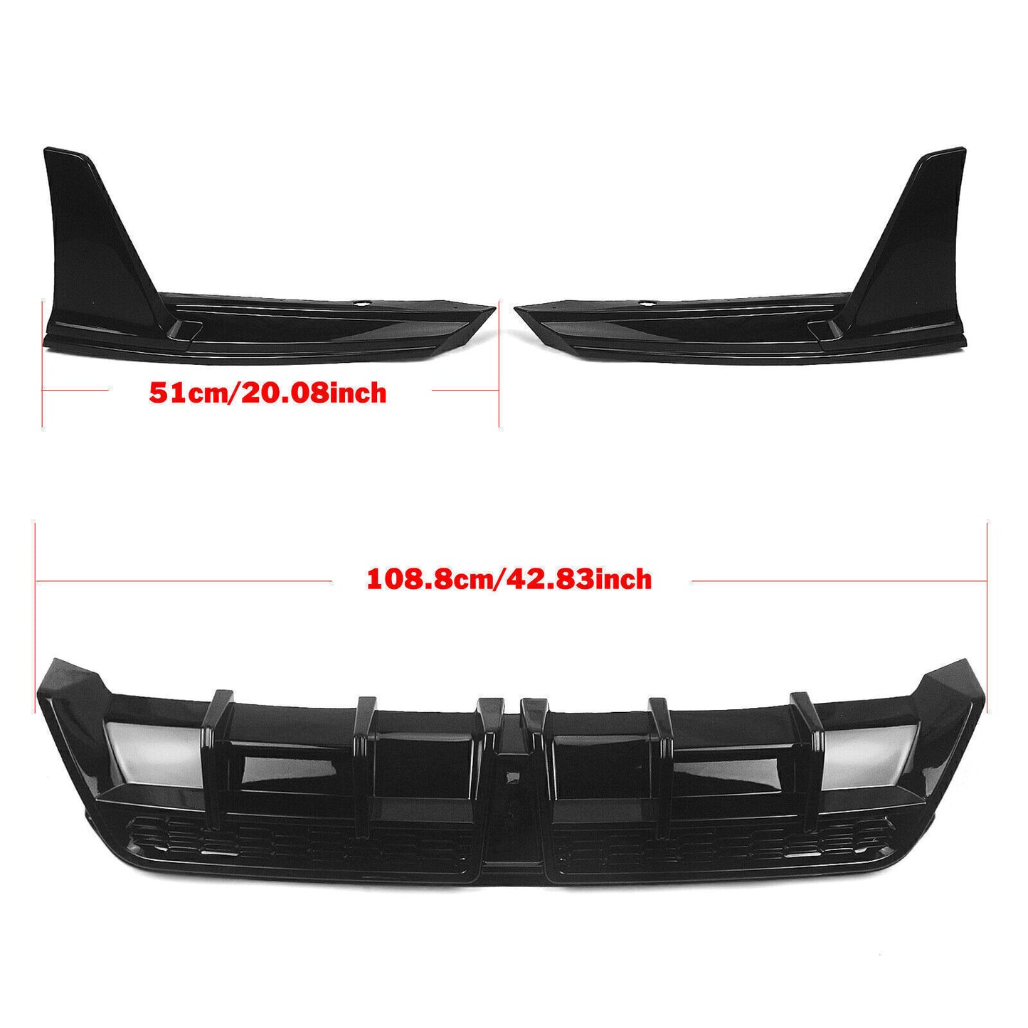 Black Rear Bumper Diffuser W/Light For Toyota Camry SE XSE 2018 2019-2024 YOFER