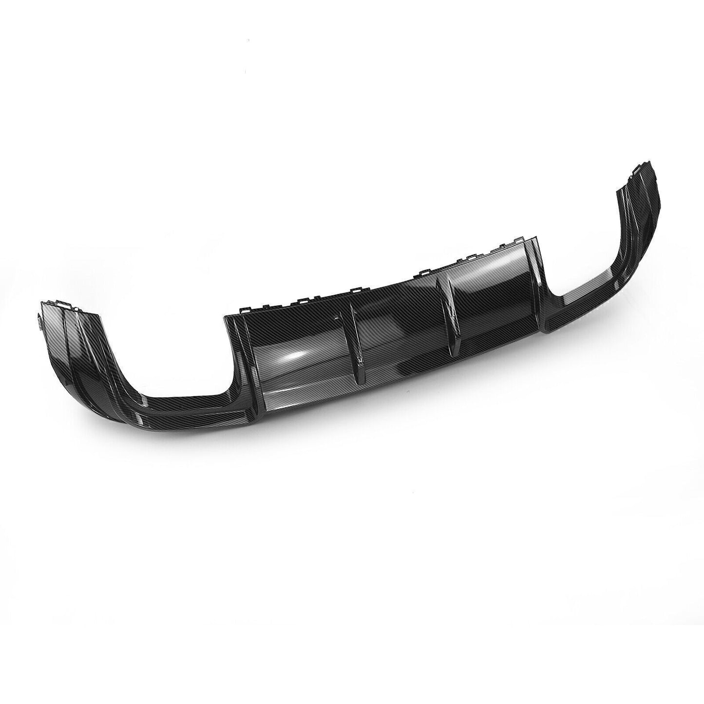 Carbon Fiber Look Rear Bumper Diffuser+Spoiler Lip For Audi A3 RS3 2017-18 Sport