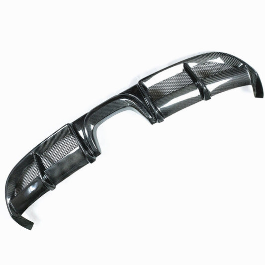 1x Rear Bumper Diffuser Lip For Porsche 718 Boxster Cayman 2016-18 Carbon Fiber