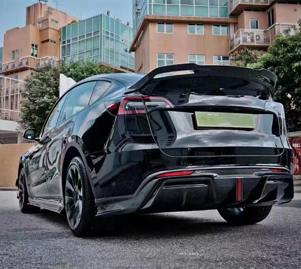 Rear Roof Trunk Spoiler Wing Lip For Tesla Model Y 2020-2023 Real Carbon Fiber