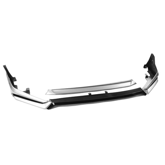 Front Bumper Spoiler Lip + Silver Side Cover Kit For Honda Civic 11th 2022-2024