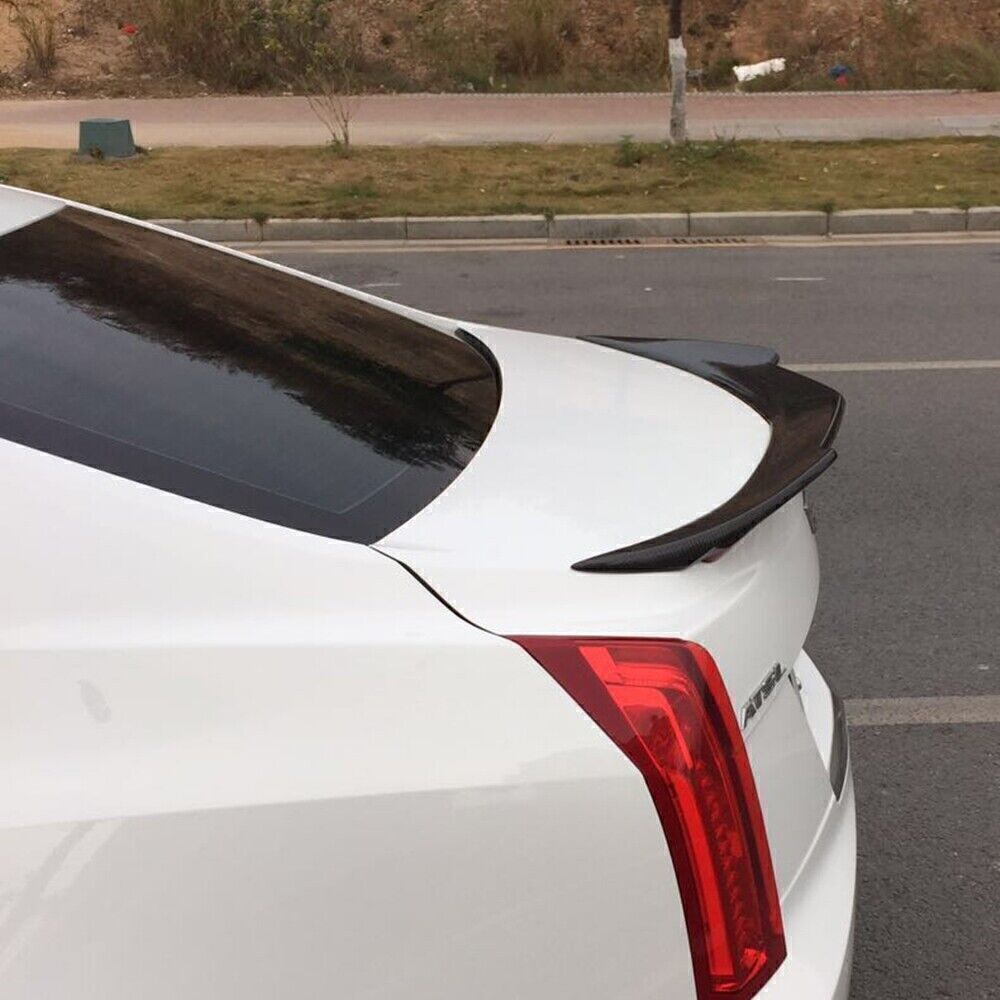 Car Rear Trunk Spoiler Wing Lip Roof Lid For Cadillac ATS 2014-2019 Carbon Fiber