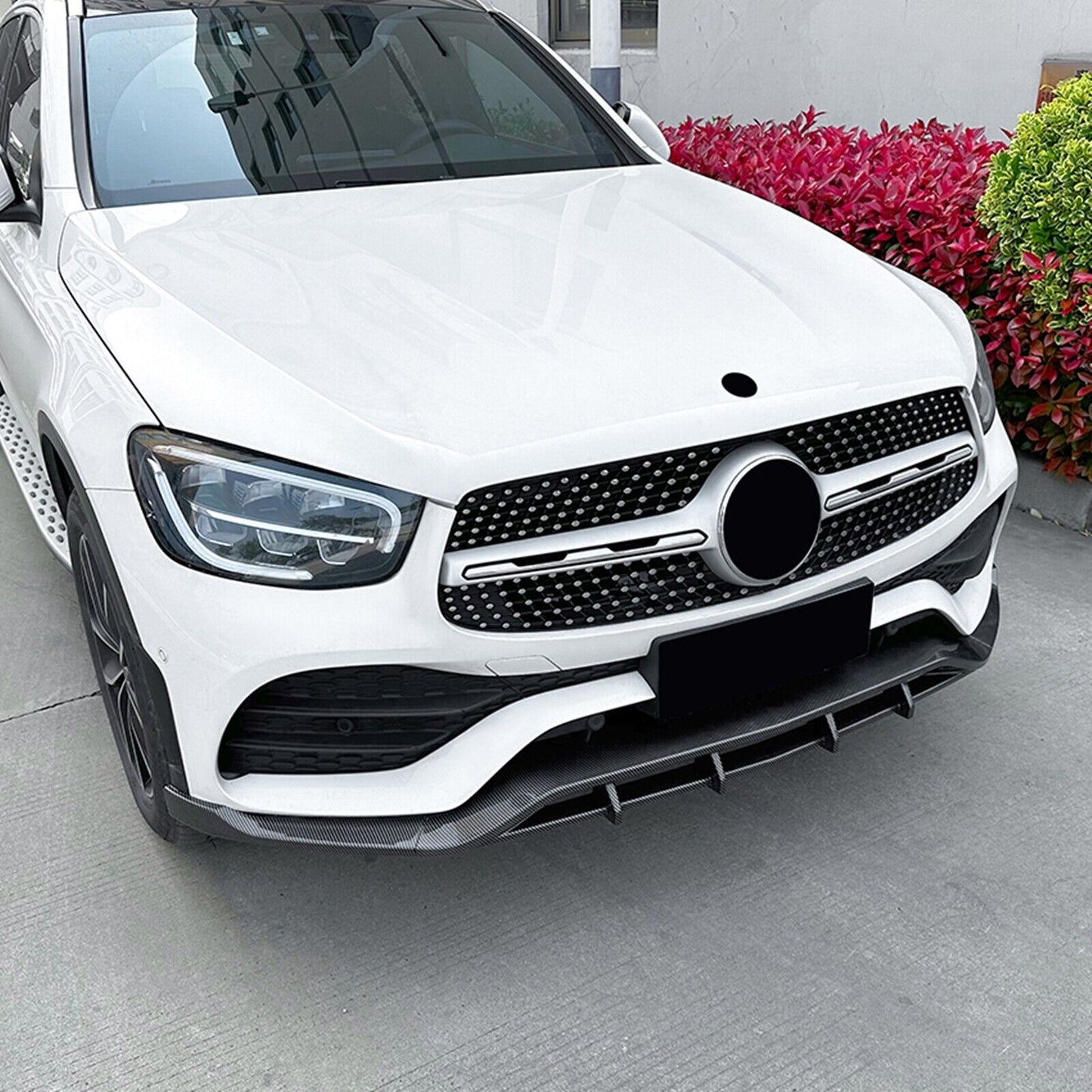 Front Bumper Spoiler Lip For Benz GLC Class X253 GLC200 2020-2022 AMG Carbon Fiber