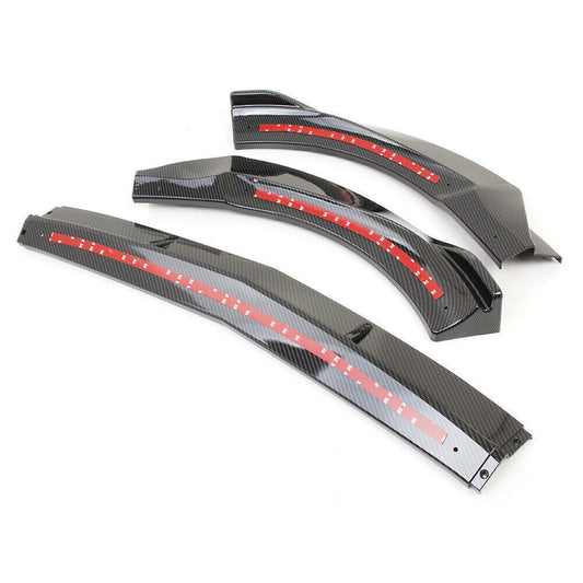 3x Front Lip Bumper Spoiler Lip For Mercedes Benz W213 E-Class Sport 2017-19 ABS