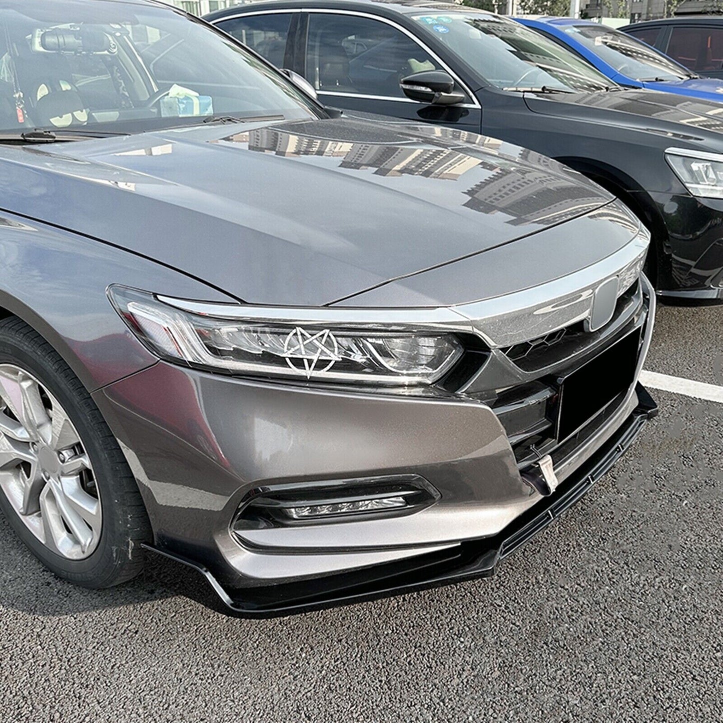 Car Front Bumper Spoiler Lip Kit For Honda Accord 10th 2018-2021 Gloss Black New