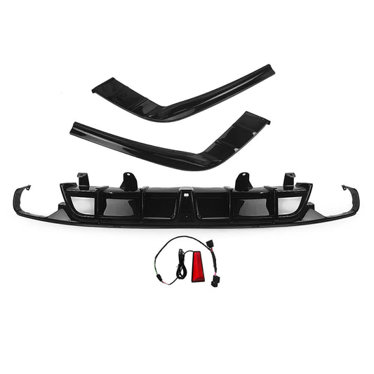 1Set Rear Bumper Diffuser Side Spoiler Lip W/Light Kit For Honda Accord 2018-22