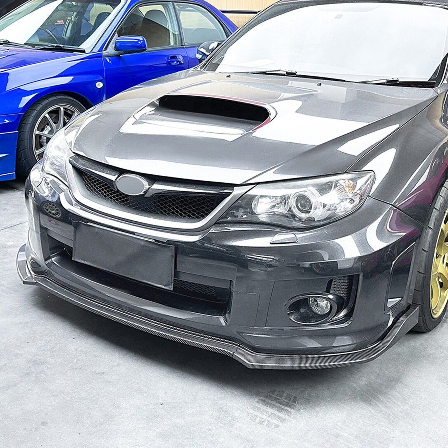 3x Front Bumper Spoiler Lip Kit For Subaru Impreza WRX STI 2011-2014 Carbon Look