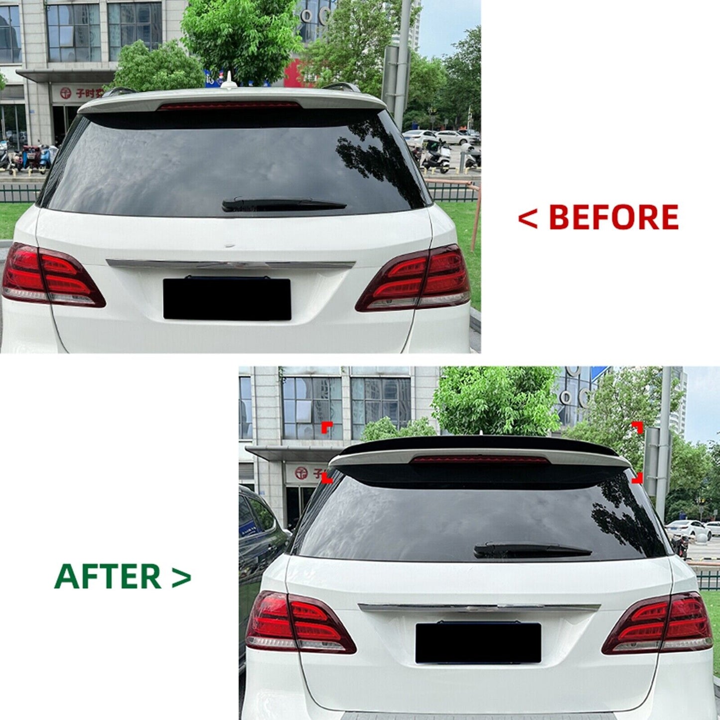 Car Rear Trunk Spoiler Lip Wing For Benz W166 ML GLE Class 2012-2019 Carbon Look