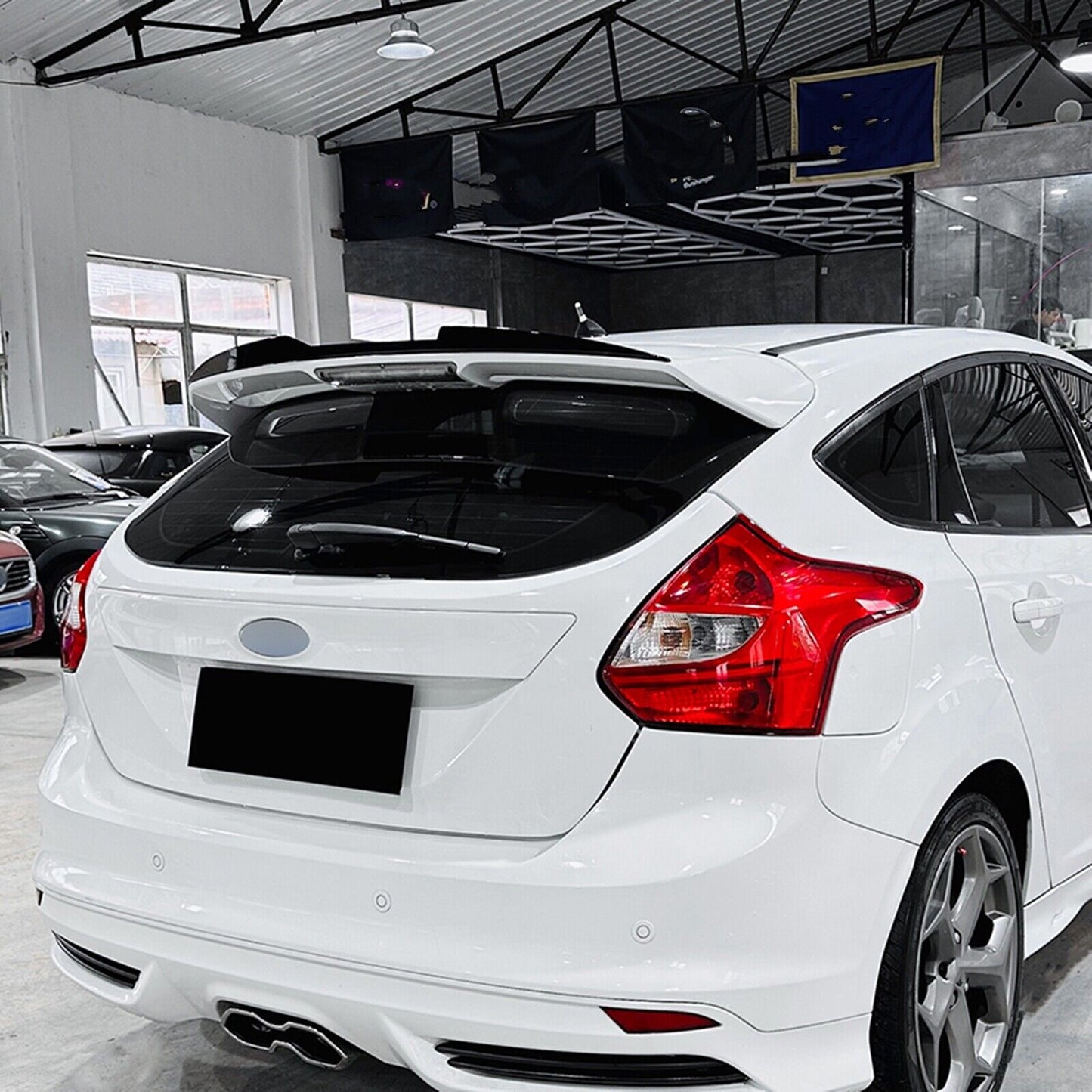 Car Rear Trunk Spoiler Lip Wing For Focus MK3 ST-Line ST 2011-17 Hatchback Black