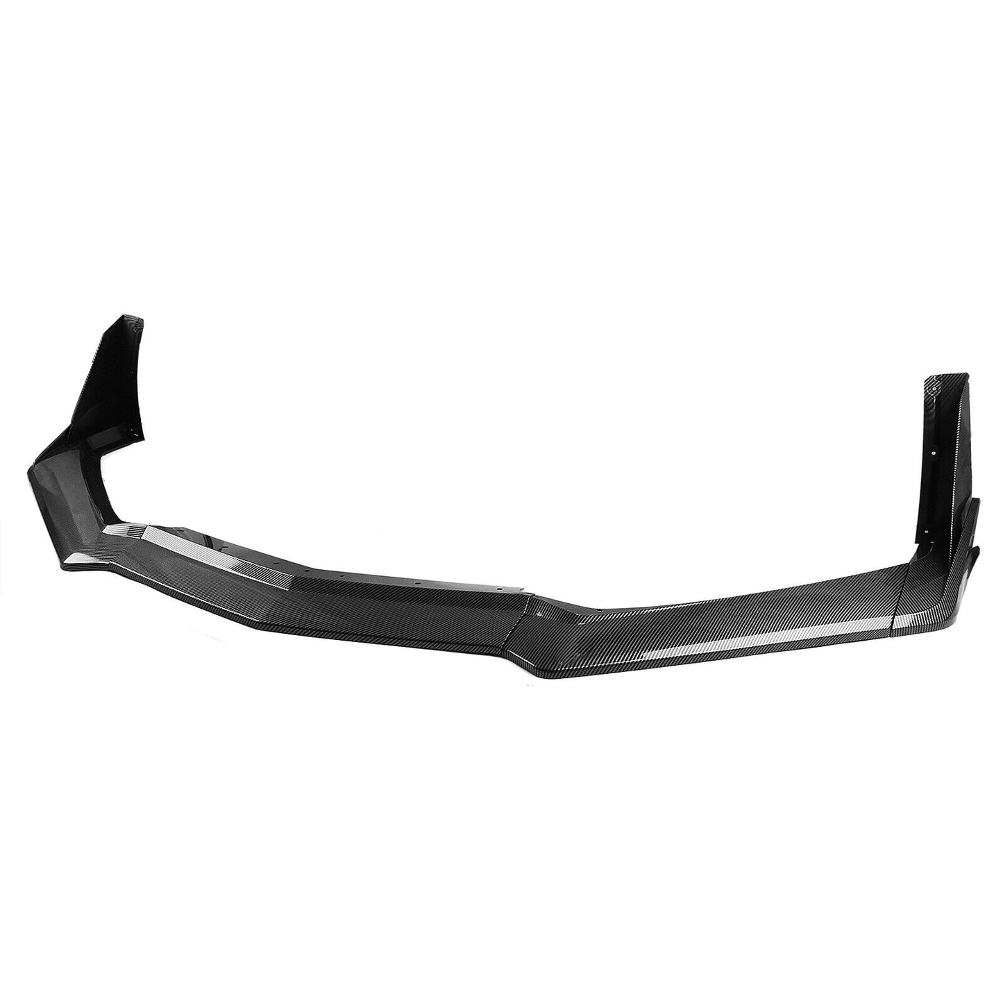 Front Bumper Spoiler Lip For Chevrolet Corvette C8 2020-2024 Carbon Fiber Look