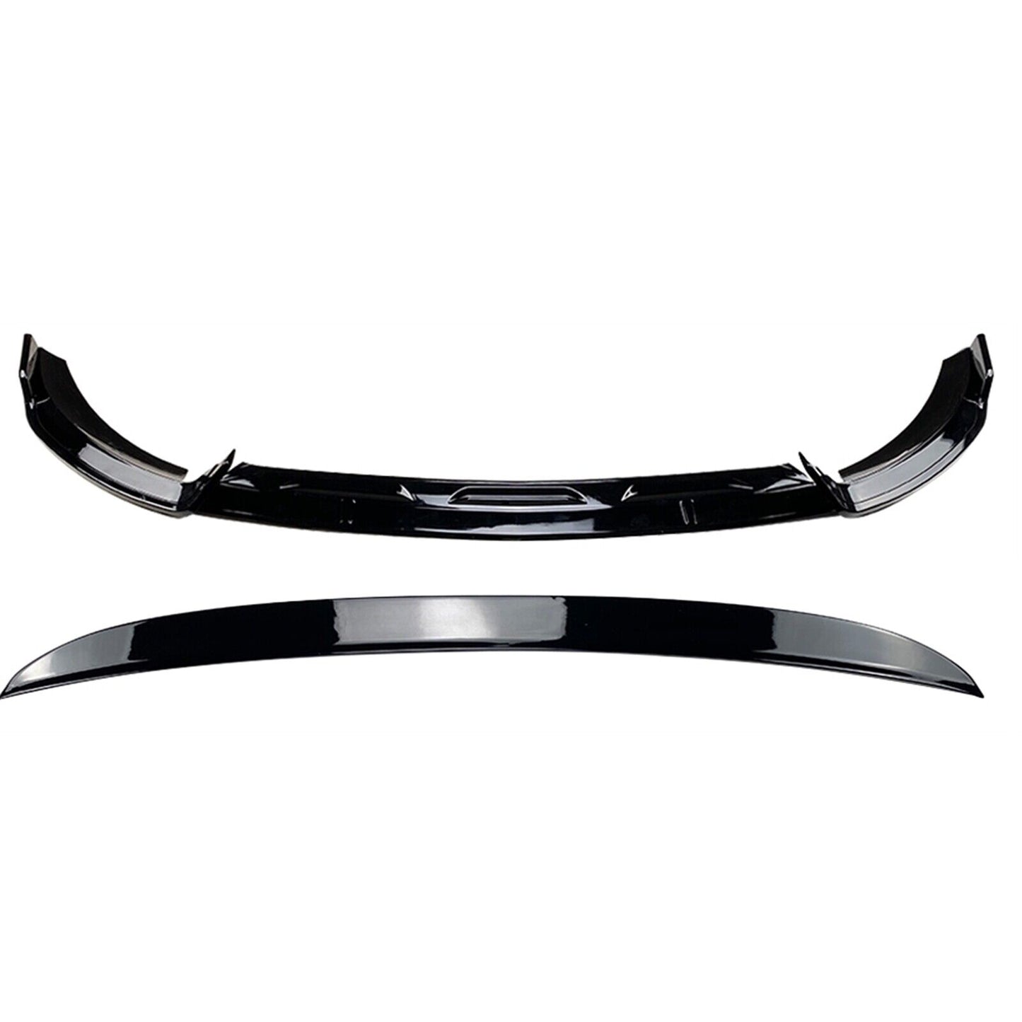 Gloss Black Front Lip+Rear Trunk Spoiler Wing Set For Benz GLE W167 C167 2020-23