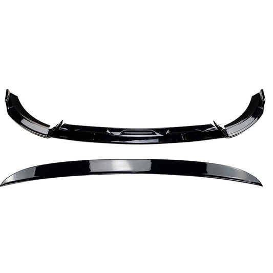Gloss Black Front Lip+Rear Trunk Spoiler Wing Set For Benz GLE W167 C167 2020-23