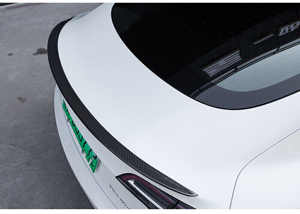 Carbon Fiber Car Rear Trunk Wing Spoiler Wing Lip For Tesla Model 3 2017-2023 DC