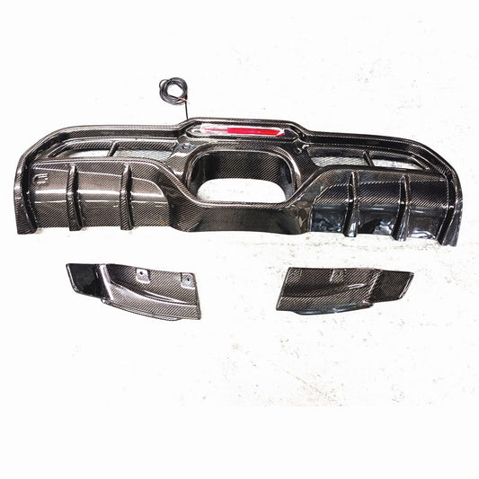 Rear Bumper Diffuser Lip W/ Light Kit For Mini Cooper S F54 F55 F56 Carbon Fiber