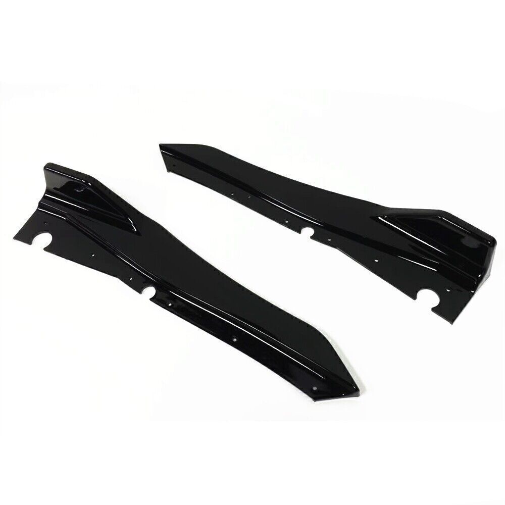 Rear Side Splitter Lip Bumper Diffuser For Infiniti Q50 2018-2021 W/ LED Carbon Fiber