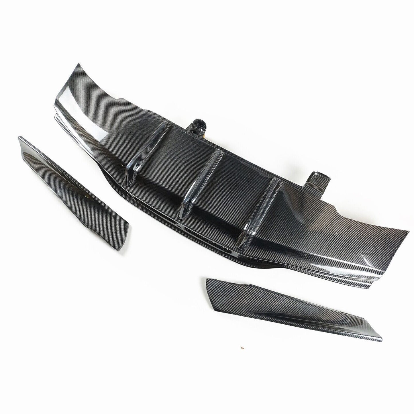 1Set Carbon Fiber Rear Bumper Diffuser Lip For Benz C63 AMG S PSM 2015-2021 2 Dr
