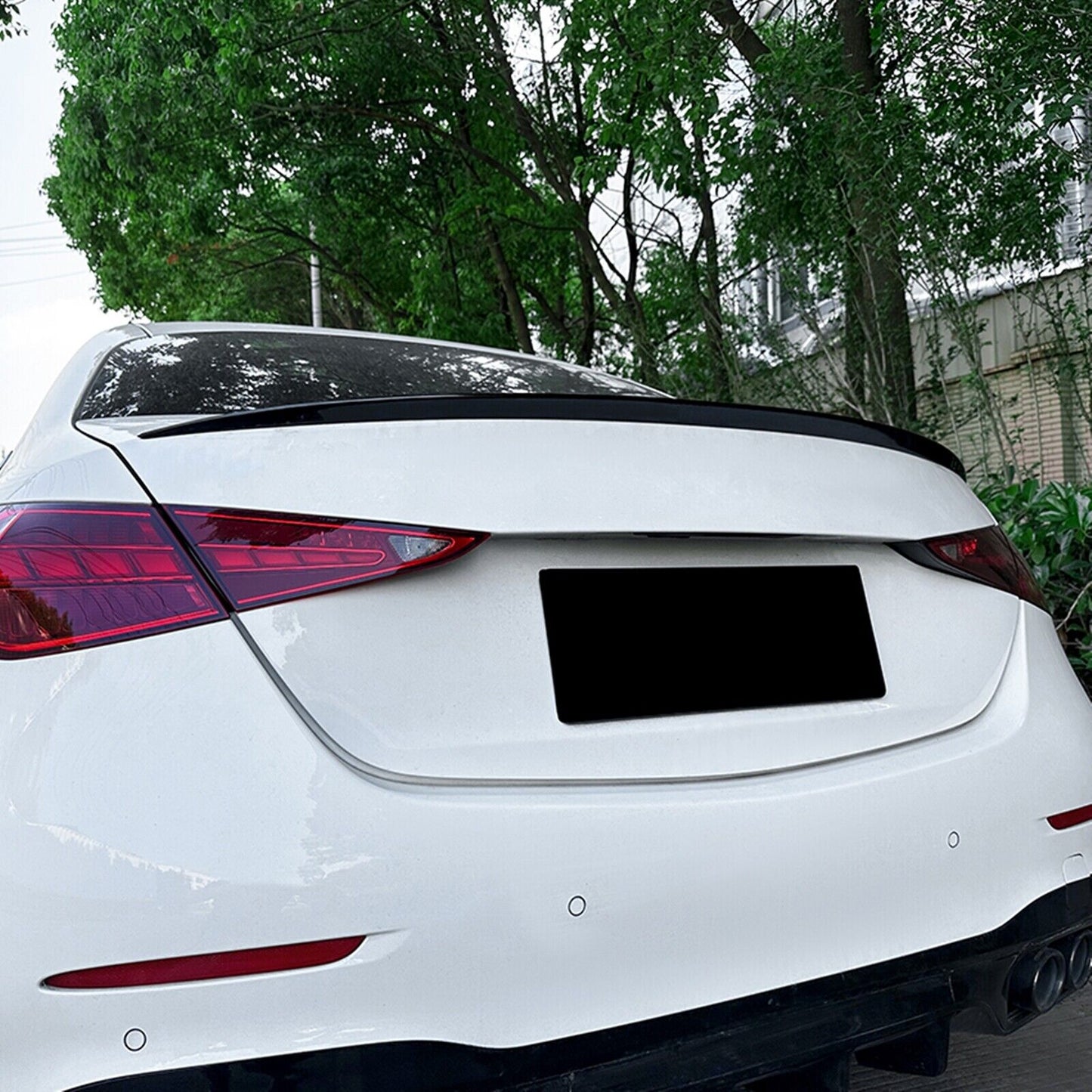 Car Rear Trunk Spoiler Wing For Benz C Class W206 C300 AMG Sedan 2021-2023 Black