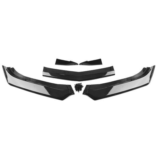 1Set Front Bumper Spoiler Lip Kit For Chevy Camaro 2016-2022 Carbon Fiber Look