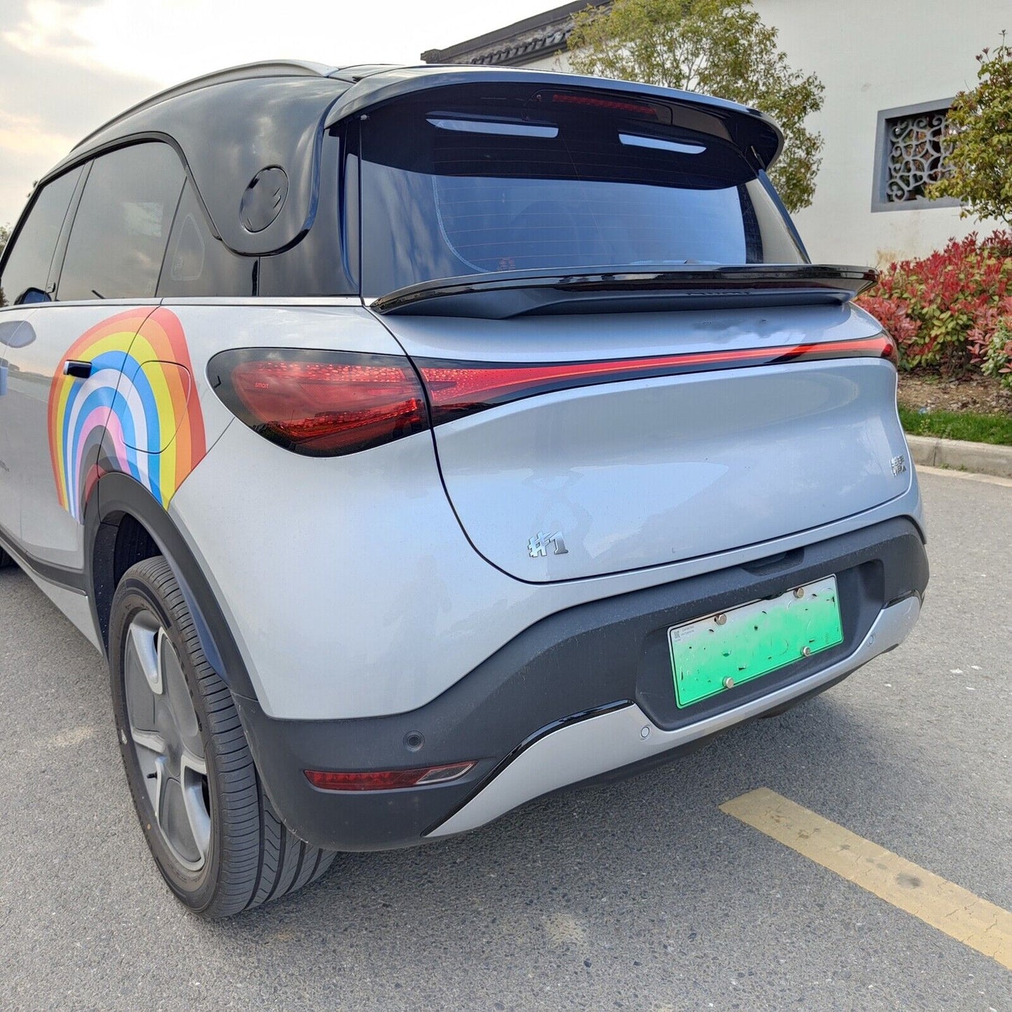 Rear Trunk Spoiler Middle Wing For Mercedes Smart Fortwo 2022-2023 Carbon Look