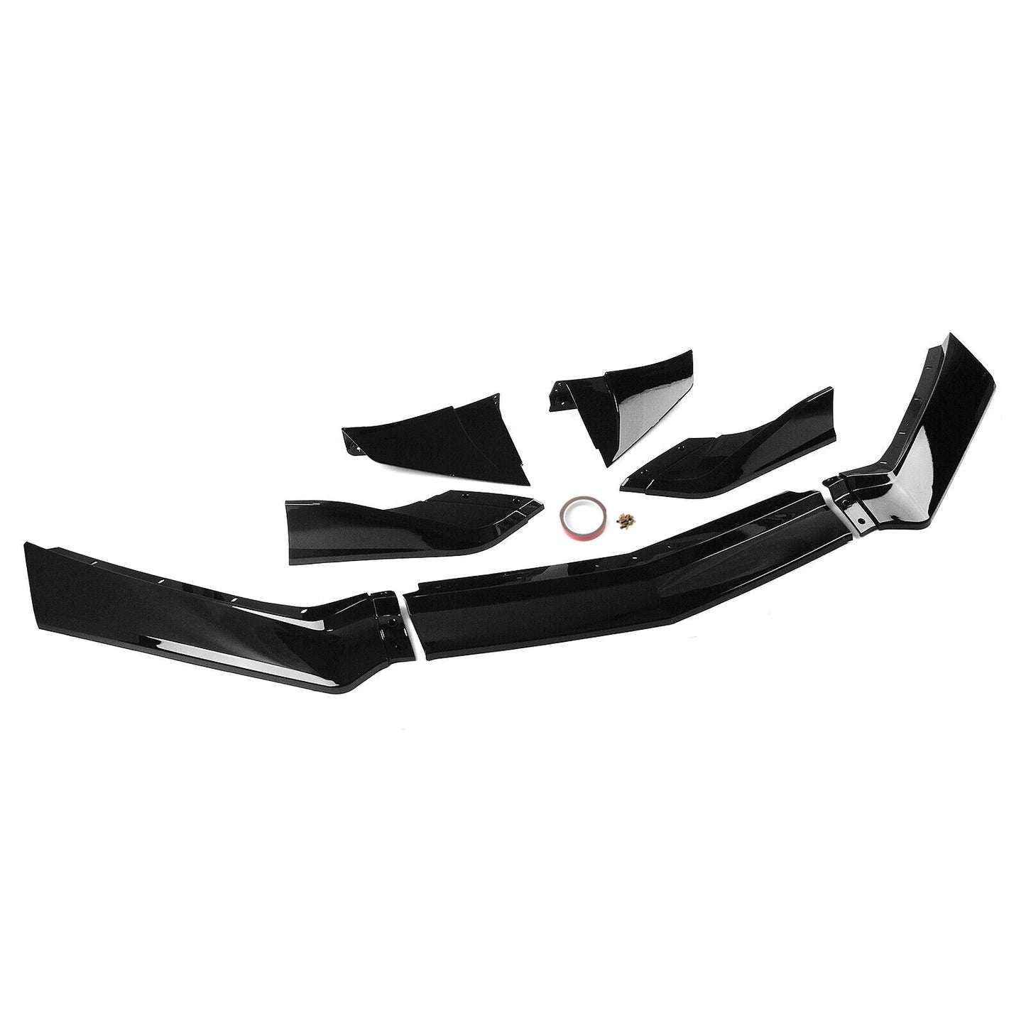 Front Bumper Spoiler Lip Splitter Kit For Corvette C8 All Models 2020-2024 Black