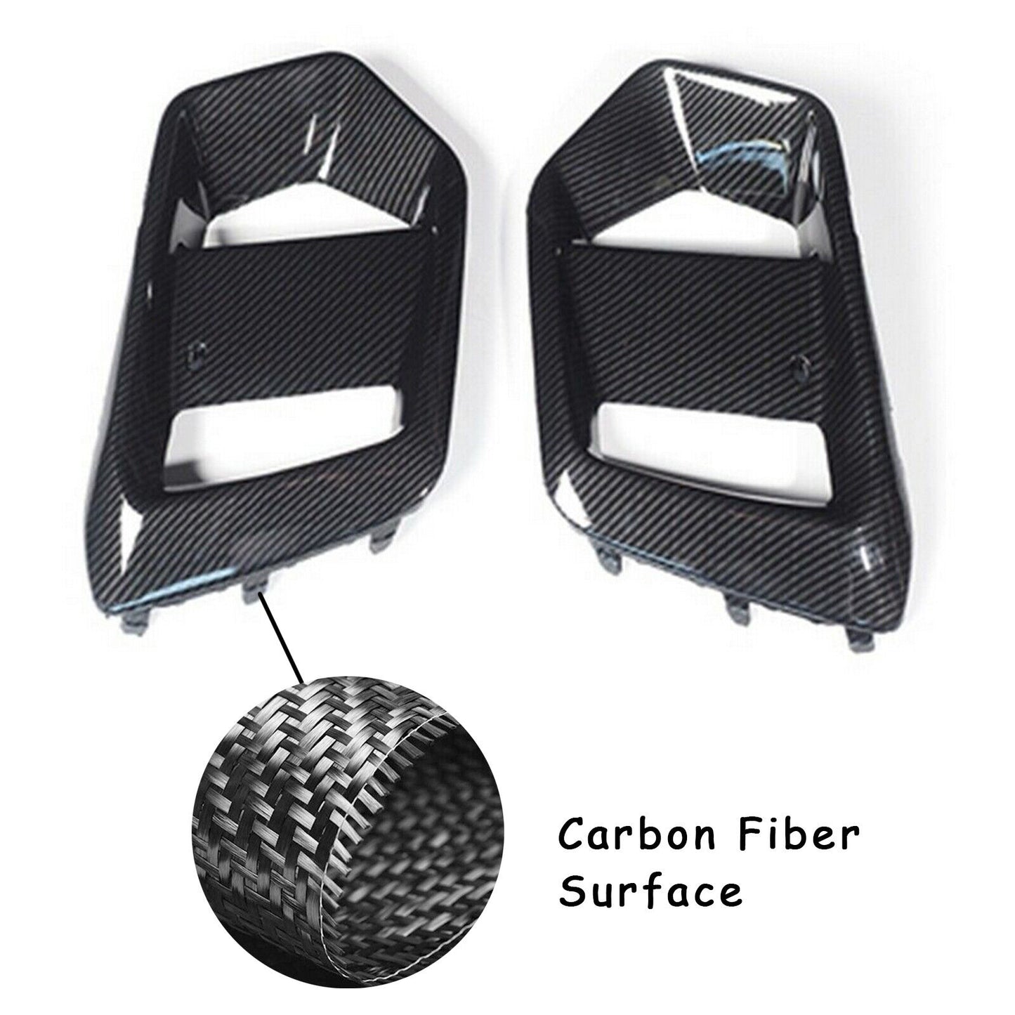 2x Car Front Fog Light Cover Carbon Fiber Look For Ford Focus RS 2015 2016-2018