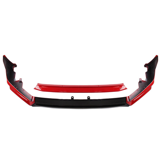 Car Front Bumper Spoiler Lip Side Cover Red For Honda Civic 11th 2022-2024 YOFER