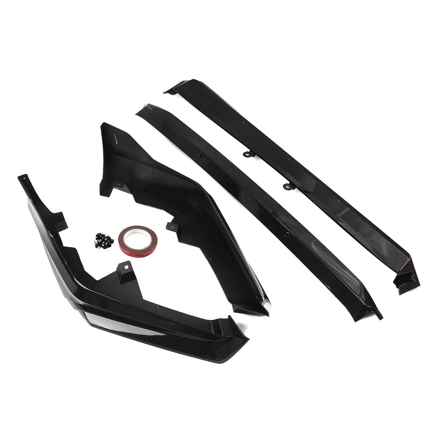 Black Car Front Bumper Spoiler Lip Side Cover For Honda Civic 11th All 2022-2024