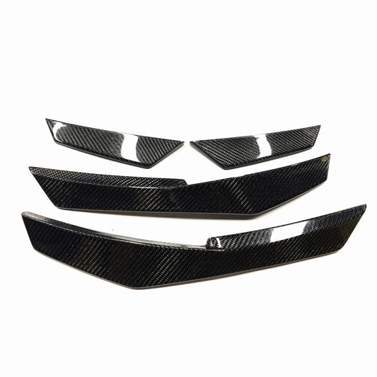 1Set Front Bumper Side Splitter Fin Trim Carbon Fiber For Audi R8 2 Door 2016-20
