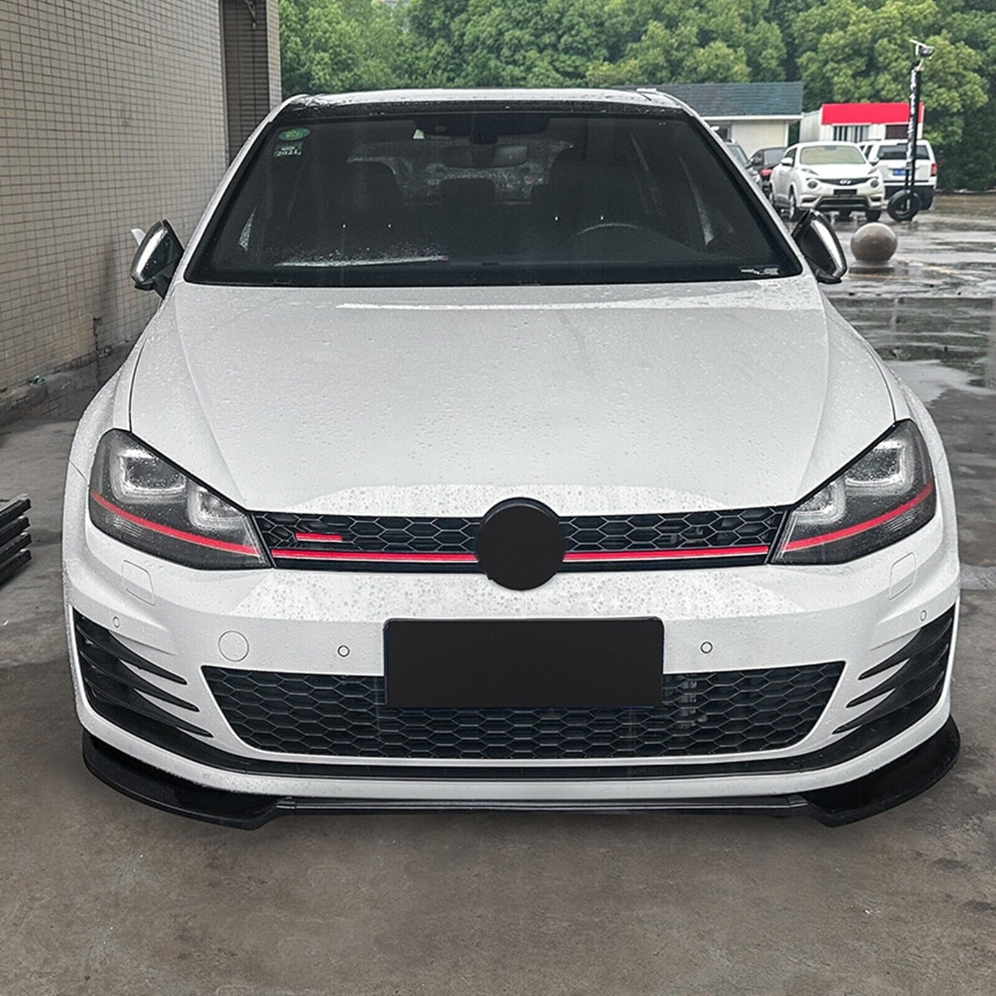 Front Bumper Spoiler Lip Kit For Volkswagen Golf 7 MK7 GTI R Rline 2013-2016 BLK