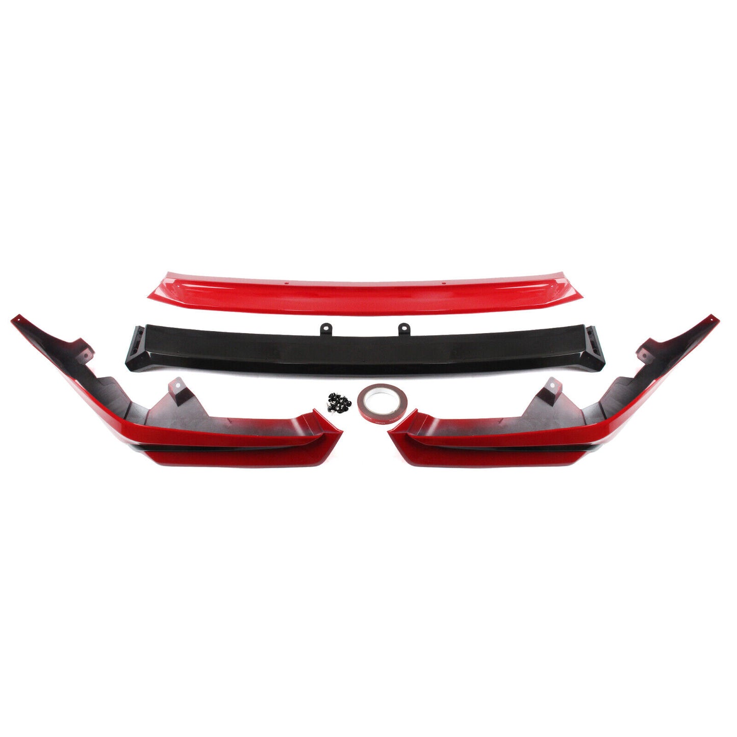 Car Front Bumper Spoiler Lip Side Cover Red For Honda Civic 11th 2022-2024 YOFER