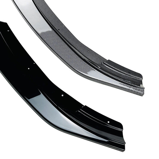 1Set Front Bumper Spoiler Lip For Ford Focus RS MK3 2015-2018 Carbon Fiber Look