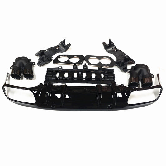 1Set Rear Diffuser Lip + Exhaust Pipe Bracket For Mercedes W205 2015-2021 C43