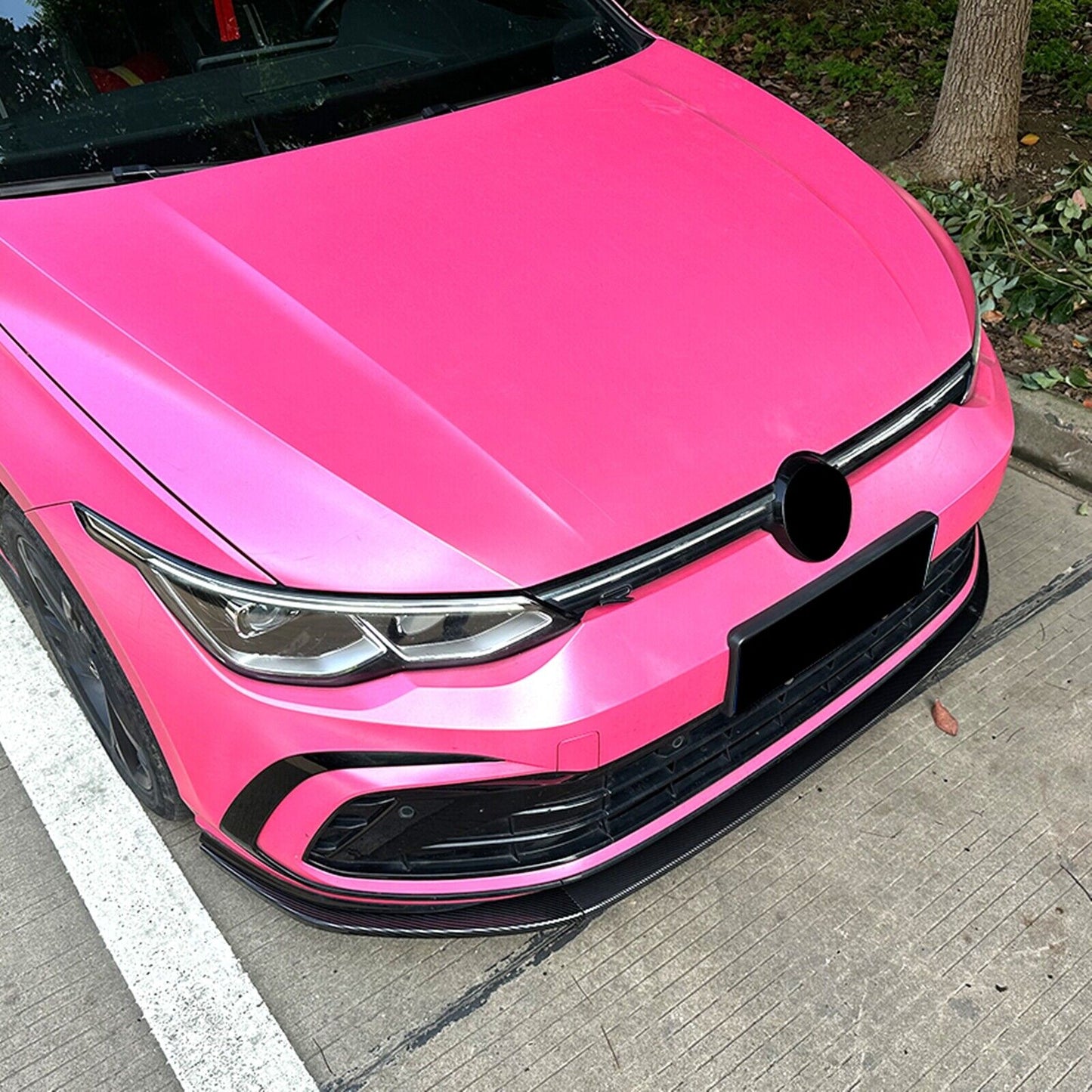 Car Front Bumper Spoiler Lip For Volkswagen Golf 8 MK8 GTI Rline 2020-23 Carbon Fiber