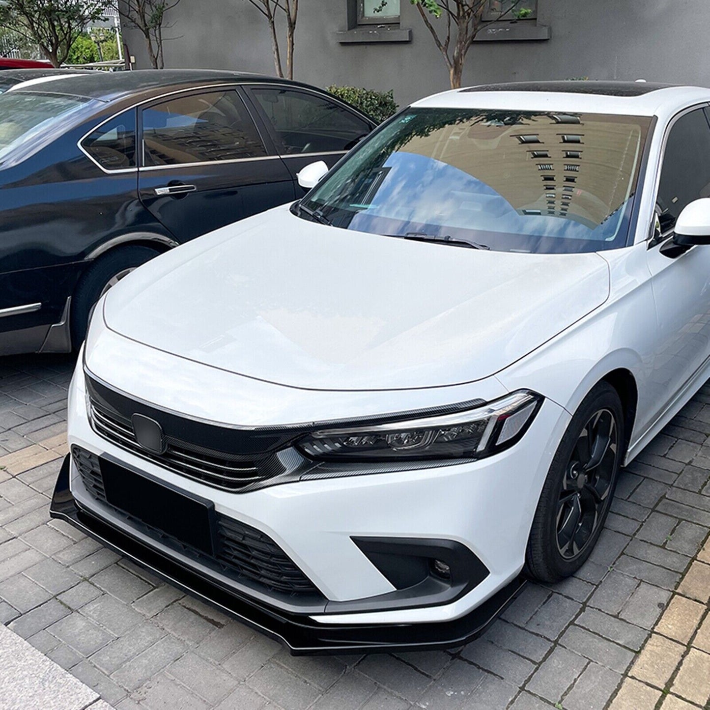 3Pcs Front Bumper Spoiler Lip For Honda Civic 11th All Models 2021-2024 Black