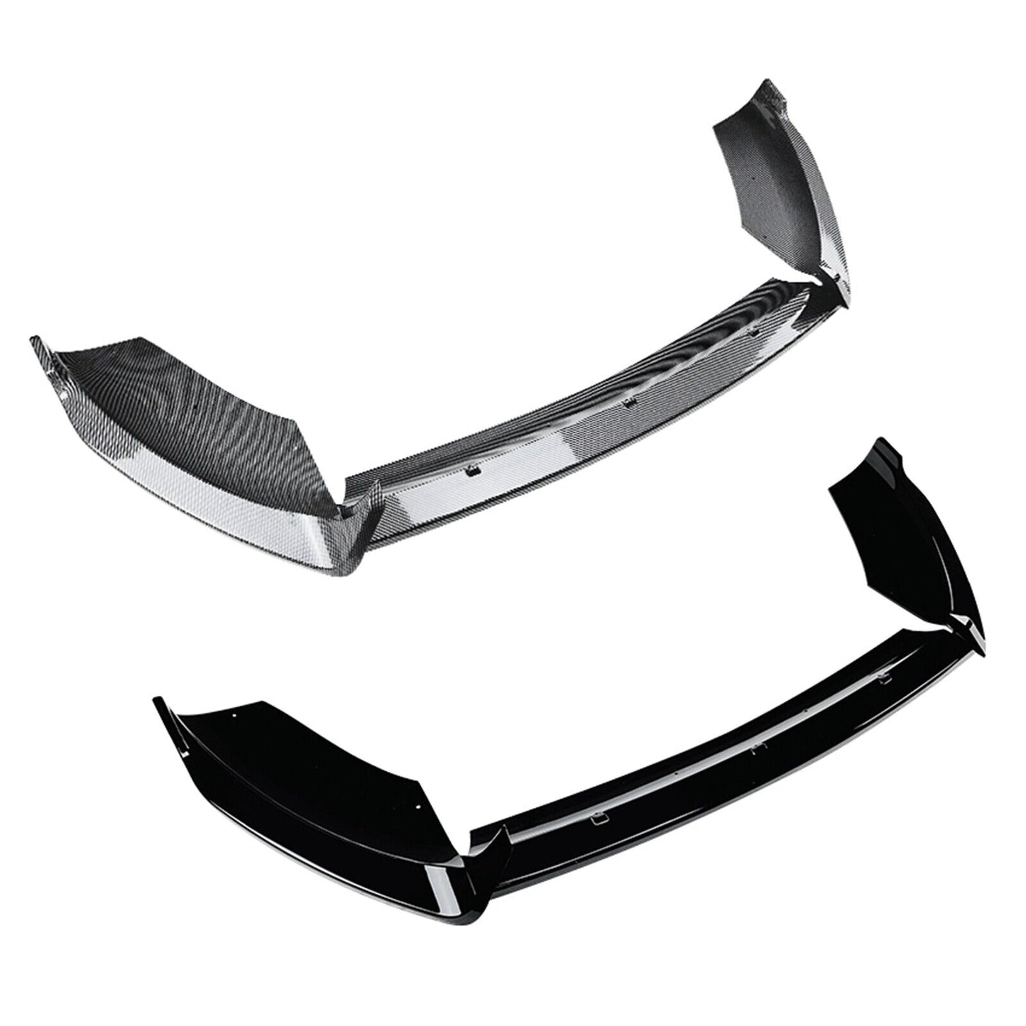 3Pcs Front Bumper Spoiler Lip For Ford Fiesta ST MK6 2012-2017 Carbon Fiber Look