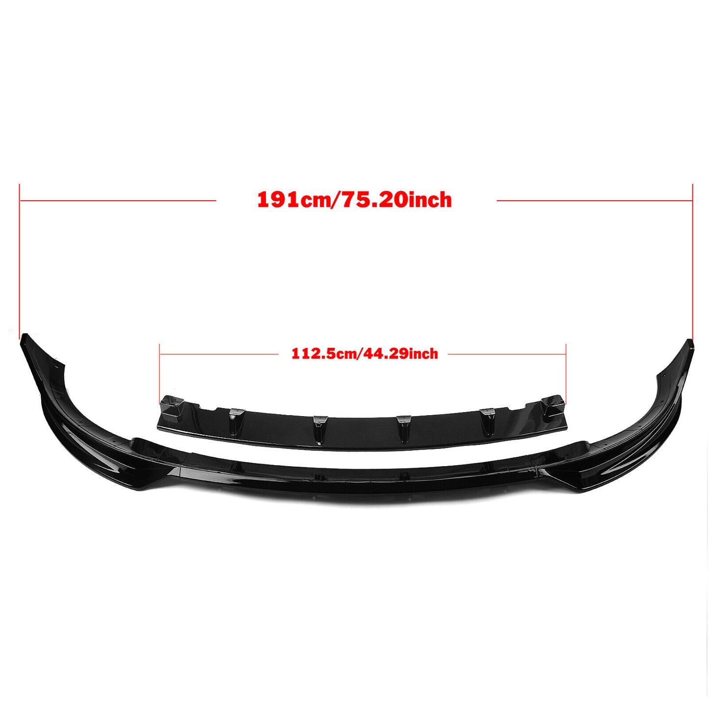 Glossy Black Front Bumper Spoiler Lip Splitter Kit For Tesla Model Y 2020-2023