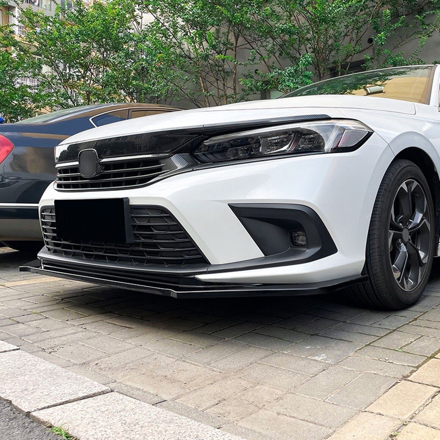 3Pcs Front Bumper Spoiler Lip For Honda Civic 11th All Models 2021-2024 Black