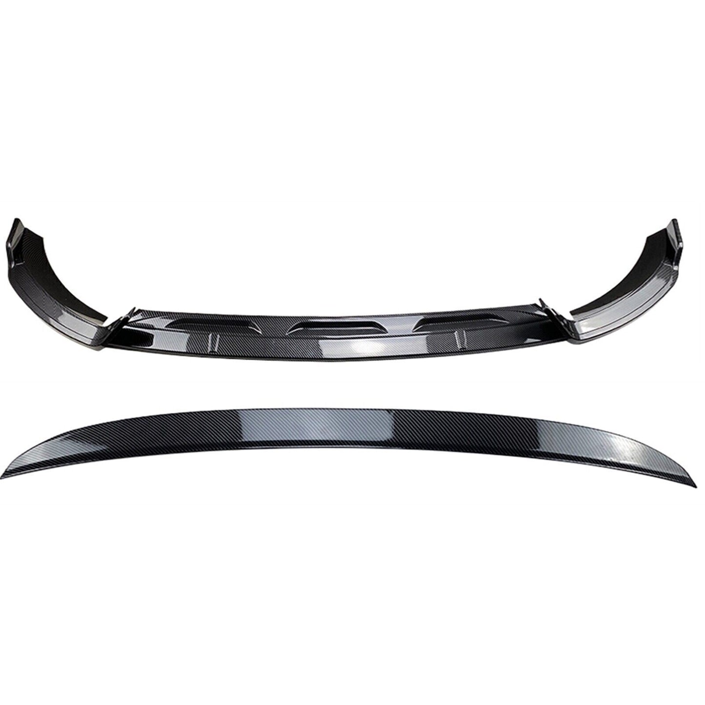 Front Lip + Rear Trunk Spoiler Wing For Benz GLE Class W167 C167 2020-23 Carbon Fiber