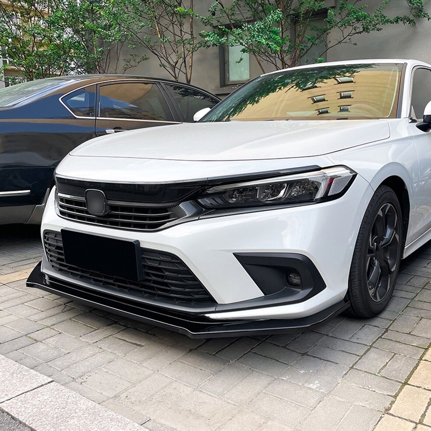 3Pcs Front Bumper Spoiler Lip For Honda Civic 11th All Models 2021-2024 Black