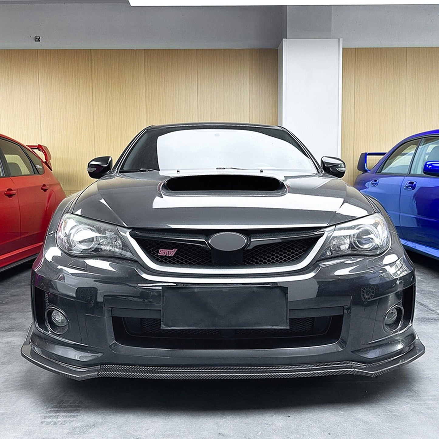 3x Front Bumper Spoiler Lip Kit For Subaru Impreza WRX STI 2011-2014 Carbon Look